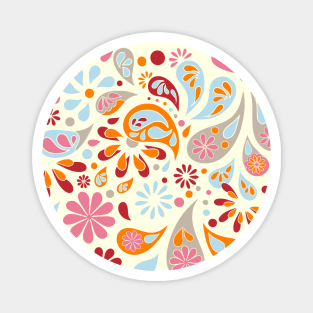 Hand Drawn Floral Decoration Magnet